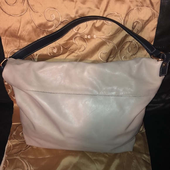 AB A BELLUCCI MADE IN I TALY LEATHER GRAY/TAN HANDBAG - Picture 3 of 10